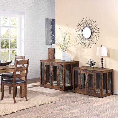 Show full view: Unipaws Furniture Style Dog Crate, Rustic Brown, 37 inch wide slide 6 of 9