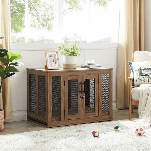 Unipaws Furniture Style Dog Crate, Walnut
