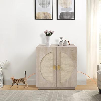 Show full view: Unipaws High Type Cat Litter Box Enclosure, Grey slide 2 of 9