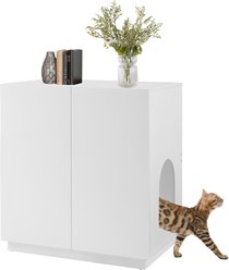 Unipaws High Type Cat Litter Box Enclosure, White