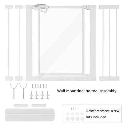 Show full view: Unipaws Plastic & Steel Transparent Walkthrough Dog Gate, White slide 5 of 7