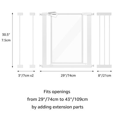 Show full view: Unipaws Plastic & Steel Transparent Walkthrough Dog Gate, White slide 7 of 7