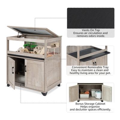 Show full view: Unipaws Storage Cabinet Lift Top Hamster Cage slide 5 of 7