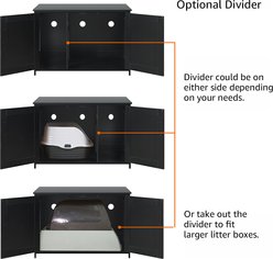 Unipaws Cat Litter Box Enclosure with Top Opening, Large, Black & Gold slide 2 of 7