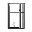 Unipaws Pressure Mounted Transparent Cat & Dog Gate, Black, 56 x 37.5-in