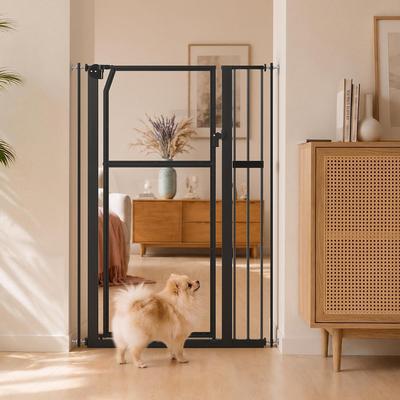 Show full view: Unipaws Pressure Mounted Transparent Cat & Dog Gate, Black, 56 x 37.5-in slide 7 of 7