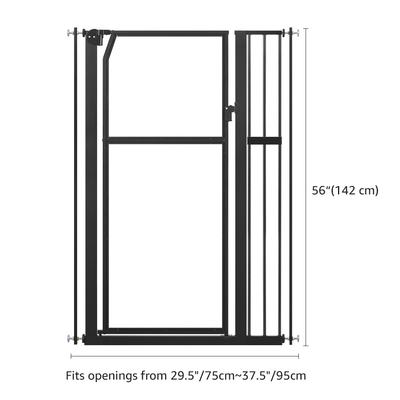 Show full view: Unipaws Pressure Mounted Transparent Cat & Dog Gate, Black, 56 x 37.5-in slide 3 of 7