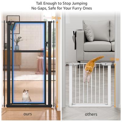 Show full view: Unipaws Pressure Mounted Transparent Cat & Dog Gate, Black, 56 x 37.5-in slide 2 of 7