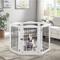 Show in main carousel: Unipaws 31.5-in 6 Panel Freestanding Wooden Wire Dog & Cat Gate, White slide 2 of 8