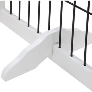 Unipaws 31.5-in 6 Panel Freestanding Wooden Wire Dog & Cat Gate, White