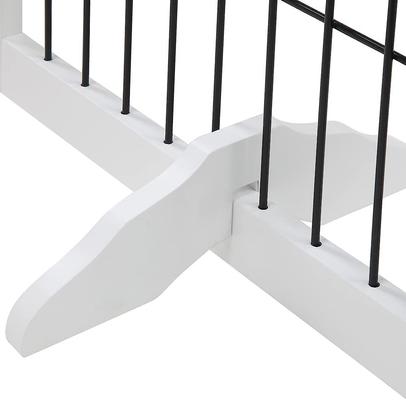 Show full view: Unipaws 31.5-in 6 Panel Freestanding Wooden Wire Dog & Cat Gate, White slide 6 of 8