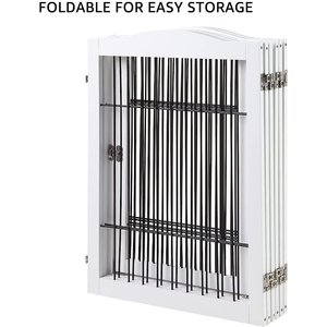Unipaws 31.5-in 6 Panel Freestanding Wooden Wire Dog & Cat Gate, White