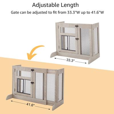 Show full view: Unipaws Wood Dog & Cat Gate, Weathered Gray, Medium: 27.5-in slide 6 of 7