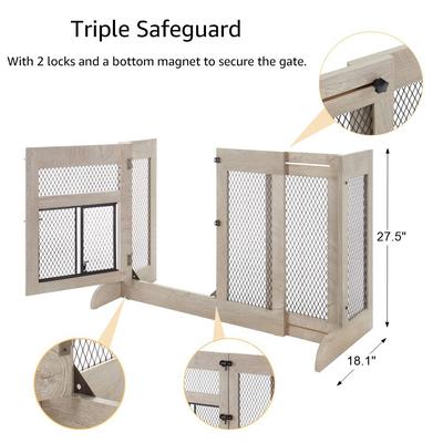 Show full view: Unipaws Wood Dog & Cat Gate, Weathered Gray, Medium: 27.5-in slide 7 of 7