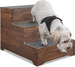 Unipaws MDF Three-Story Dog Ladder, Walnut, Large