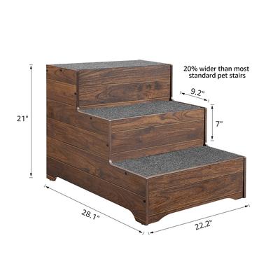 Show full view: Unipaws MDF Three-Story Dog Ladder, Walnut, Large slide 5 of 8
