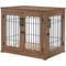 Show in main carousel: Unipaws Wooden Wire Furniture End Table Dog Crate, Walnut, Large slide 4 of 8