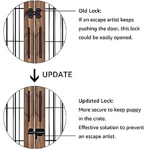 Unipaws Wooden Wire Furniture End Table Dog Crate, Walnut, Large