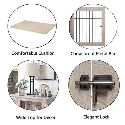 Show full view: Unipaws Wooden Wire Furniture Style Dog Crate, 36-in wide slide 5 of 8