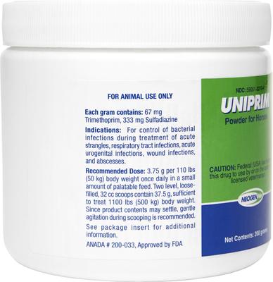 Show full view: Uniprim Powder for Horses, 200-gm slide 2 of 6
