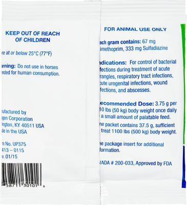 Show full view: Uniprim Powder for Horses, 37.5-gm slide 2 of 4