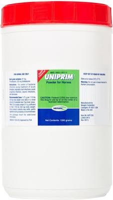 Show full view: Uniprim Powder for Horses Apple Flavor, 1200-gm slide 1 of 4