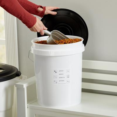 Show full view: United Solutions Airtight Pet Food Storage Container, White, 2 count, 5-gal slide 6 of 8