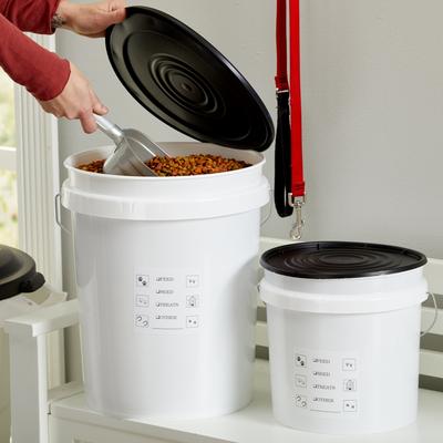 Show full view: United Solutions Airtight Pet Food Storage Container, White, 2 count, 5-gal slide 4 of 8