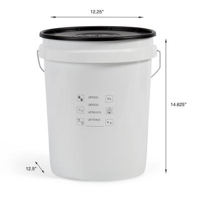 Show full view: United Solutions Airtight Pet Food Storage Container, White, 2 count, 5-gal slide 3 of 8