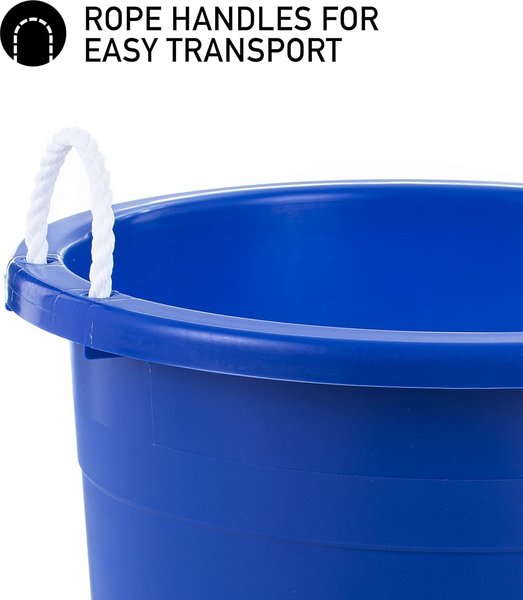 United Solutions Easy-Access Rope Handle Storage Tub, Blue, 19-gal, 2 count