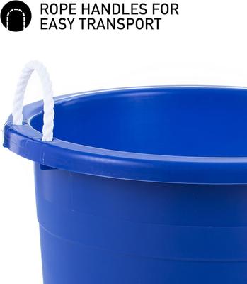 Show full view: United Solutions Easy-Access Rope Handle Storage Tub, Blue, 19-gal, 2 count slide 7 of 9