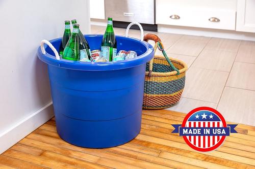 Show full view: United Solutions Easy-Access Rope Handle Storage Tub, Blue, 19-gal, 2 count slide 8 of 9