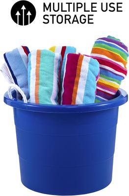 Show full view: United Solutions Easy-Access Rope Handle Storage Tub, Blue, 19-gal, 2 count slide 5 of 9