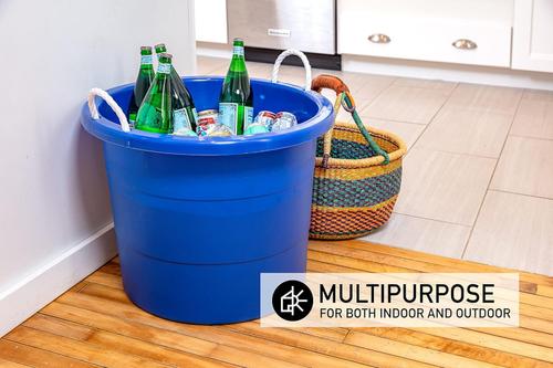 Show full view: United Solutions Easy-Access Rope Handle Storage Tub, Blue, 19-gal, 2 count slide 3 of 9