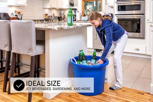 Show full view: United Solutions Easy-Access Rope Handle Storage Tub, Blue, 19-gal, 2 count slide 4 of 9