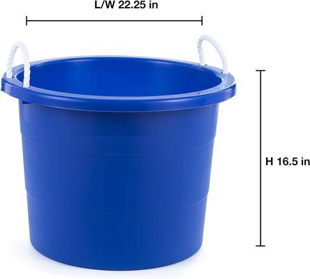 Show full view: United Solutions Easy-Access Rope Handle Storage Tub, Blue, 19-gal, 2 count slide 2 of 9