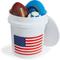 Show in main carousel: United Solutions USA Flag Heavy Duty Plastic Bucket, White, 5-gal, 2 count slide 6 of 8