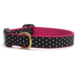 Up Country Wide White/Black & White Dot Dog Collar, X-Small: 6 to 12-in neck, 5/8-in wide