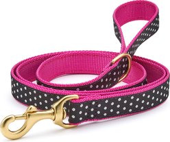Up Country White/Black & White Dot Dog Lead with D-Ring, Wide: 5-ft long, 1-in wide
