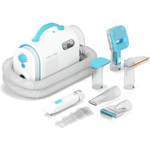 Uproot Clean 7-in-1 Vacuum Powered Dog & Cat Grooming Kit, Blue/White