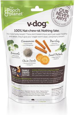 Show full view: V-Dog Breathbones Rawhide-Free Regular Dental Dog Treats, 6 count slide 3 of 5
