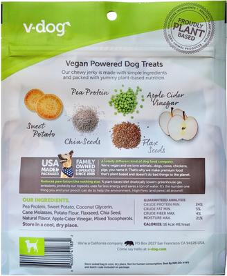 Show full view: V-Dog Plant-Based Jerky Dog Treats, 8-oz bag slide 5 of 8