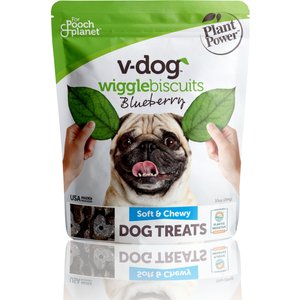 V-Dog Wiggle Biscuit Grain-Free Blueberry Dog Treats, 10-oz bag