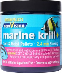 V2O Aquarium Foods Marine Krill+ Small & Medium Pellets Fish Food, 2.4-mm, 5.7-oz