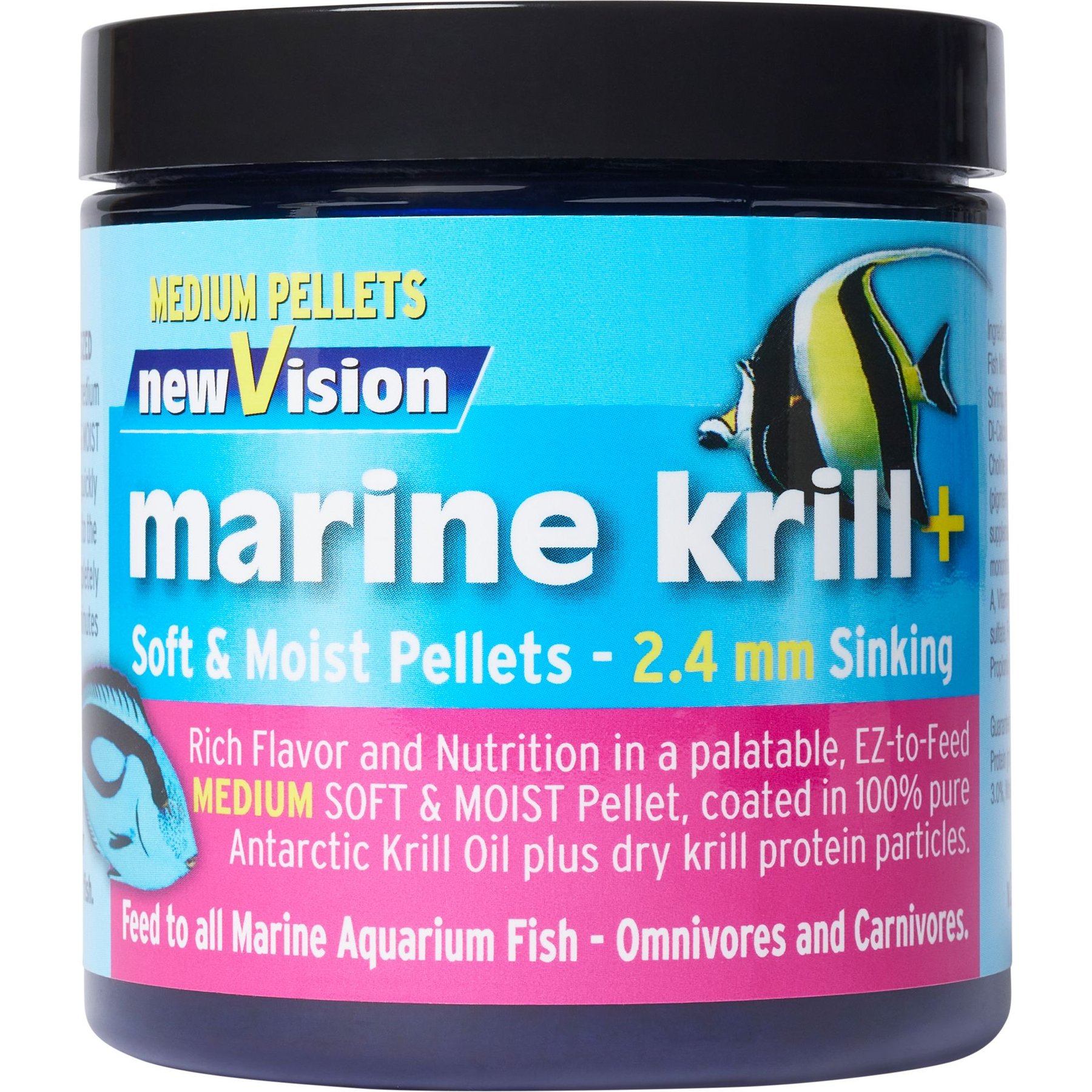V2O Aquarium Foods Marine Krill+ Small & Medium Pellets Fish Food, 2.4-mm, 5.7-oz