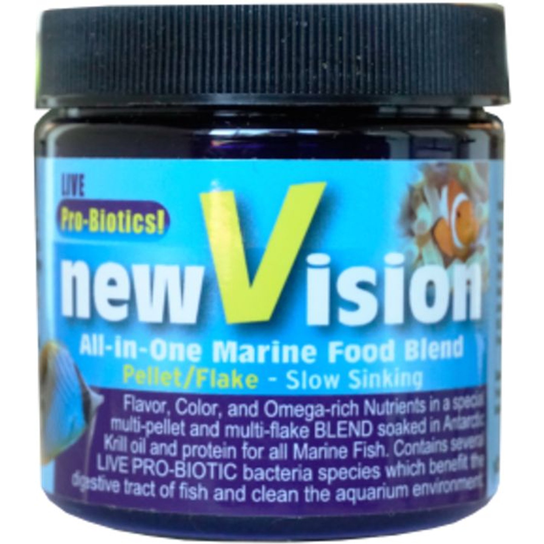 V2O Aquarium Foods New Vision Pellet & Flake Blend Fish Food, 4.6-oz