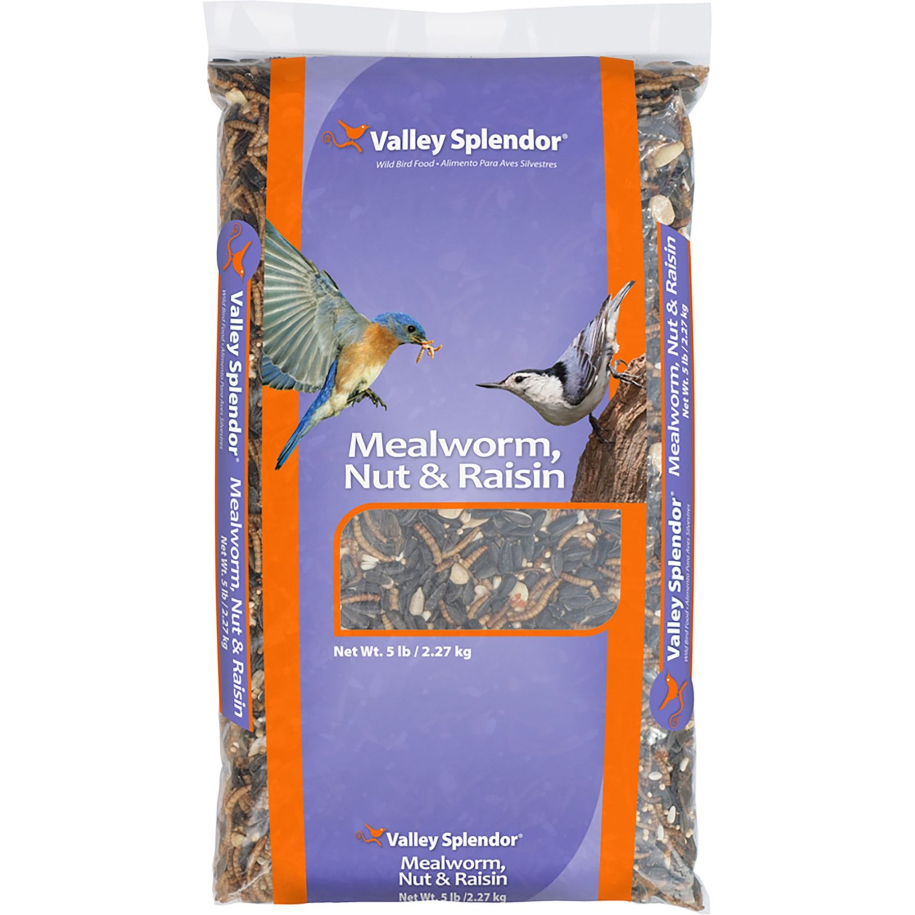 Valley Splendor Mealworm Raisin & Nut Seeds Wild Bird Food, 5-lb bag