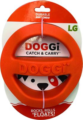 Show full view: Van Ness Doggi Catch & Carry Tough Dog Chew Toy, Orange, Large slide 2 of 10