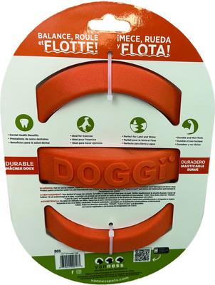 Show full view: Van Ness Doggi Catch & Carry Tough Dog Chew Toy, Orange, Large slide 3 of 10