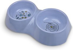 Van Ness Ecoware Double Dish with Non-Skid Silicone, Glacier Blue, Large